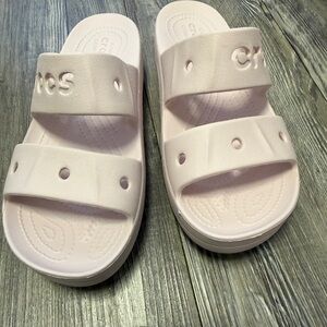 CROCS Baya Platform Women’s Barely Pink Sandals- Size 8W